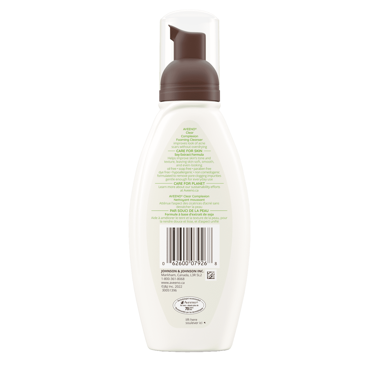 Back Shot of AVEENO® Clear Complexion Foaming Cleanser