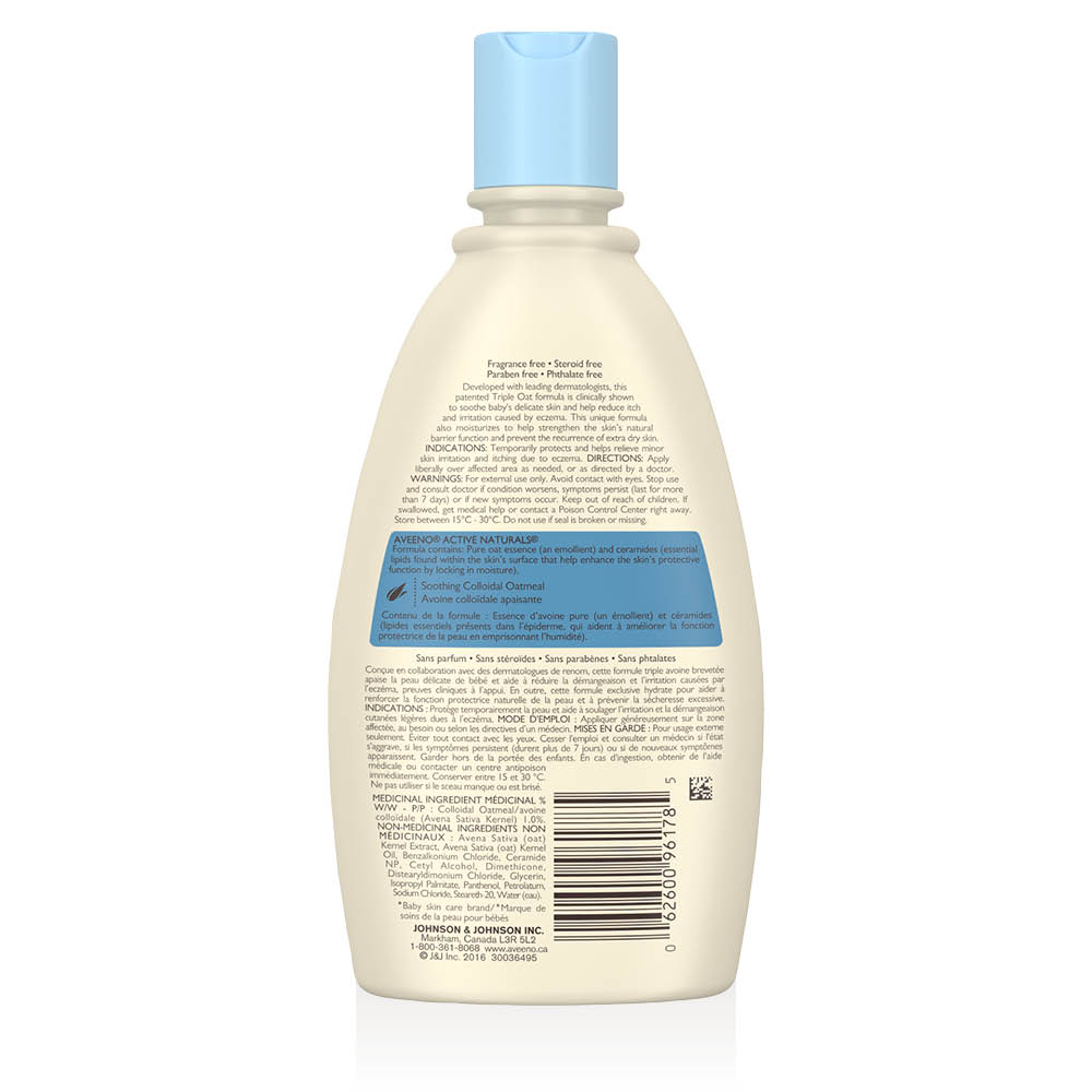 aveeno fragrance free moisturizing eczema cream back of bottle