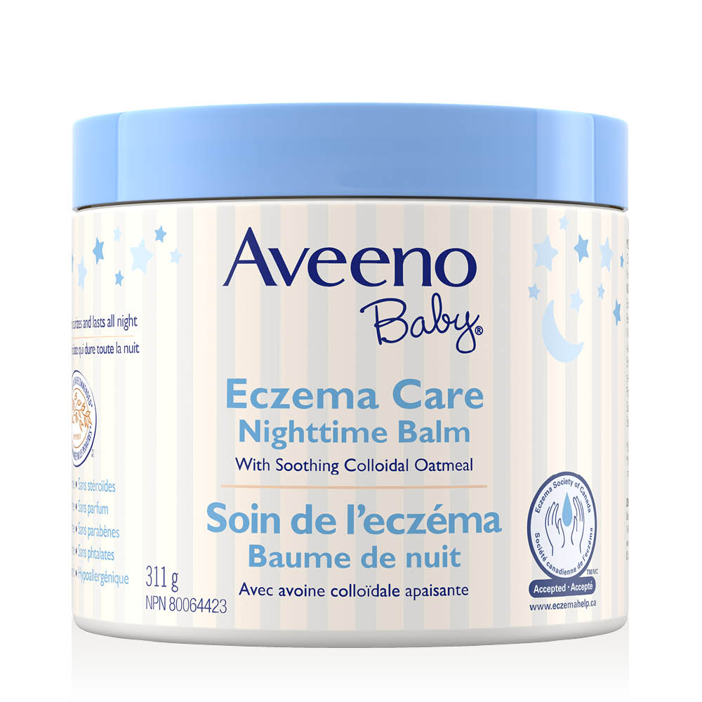 aveeno eczema care night baby balm tub