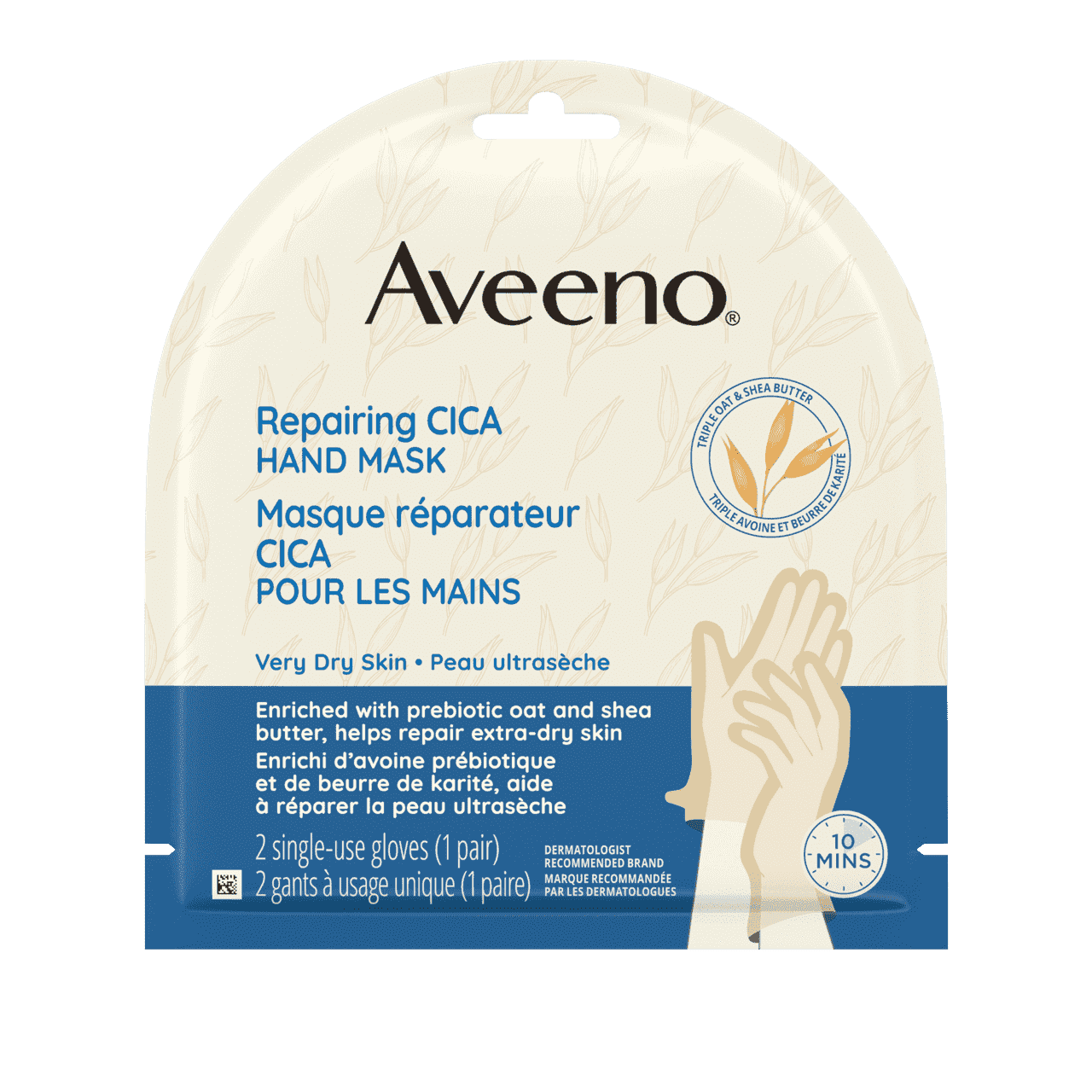 Front Shot of AVEENO® Repairing CICA Hand Mask 