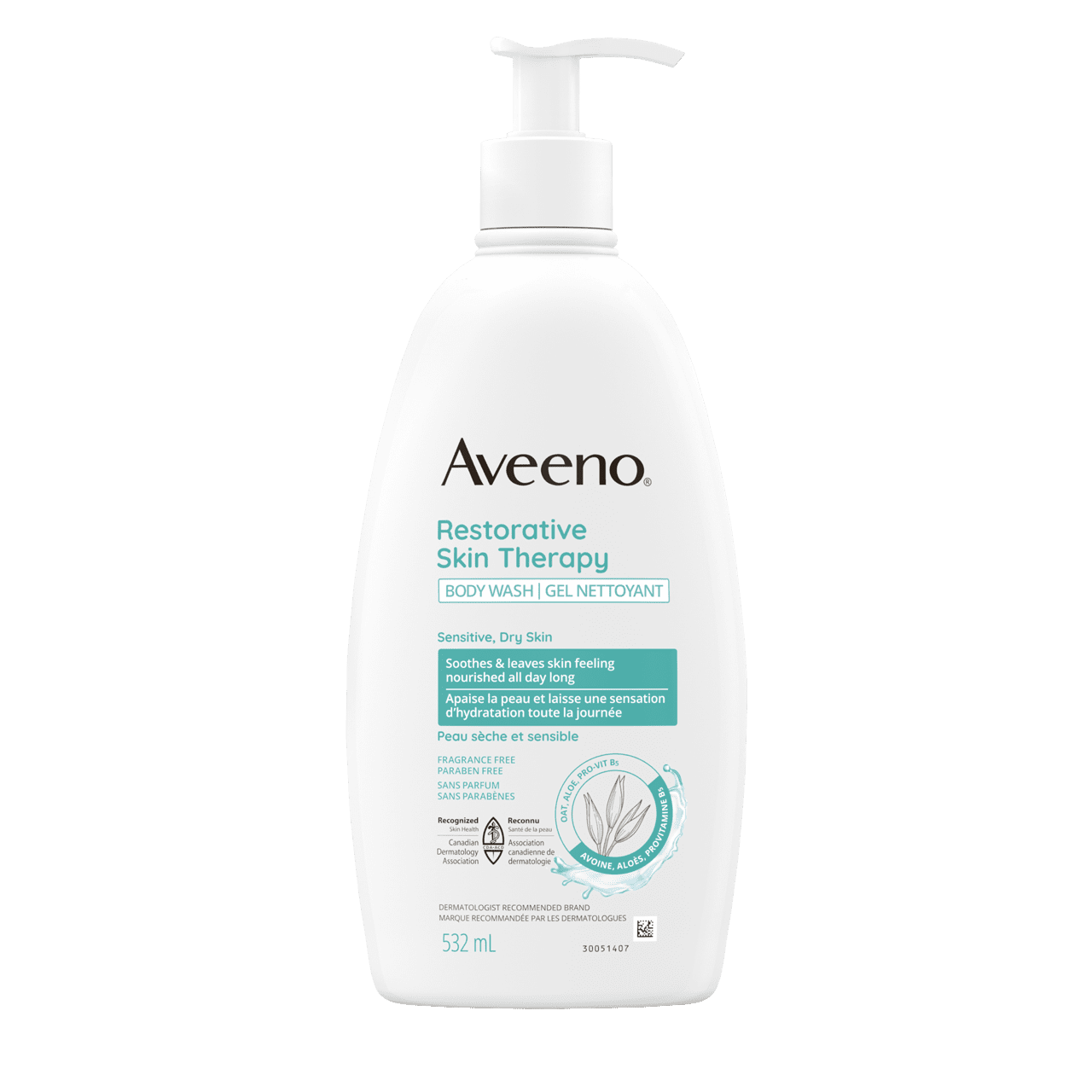 Front Shot of AVEENO® Restorative Skin Therapy Soothing Body Wash