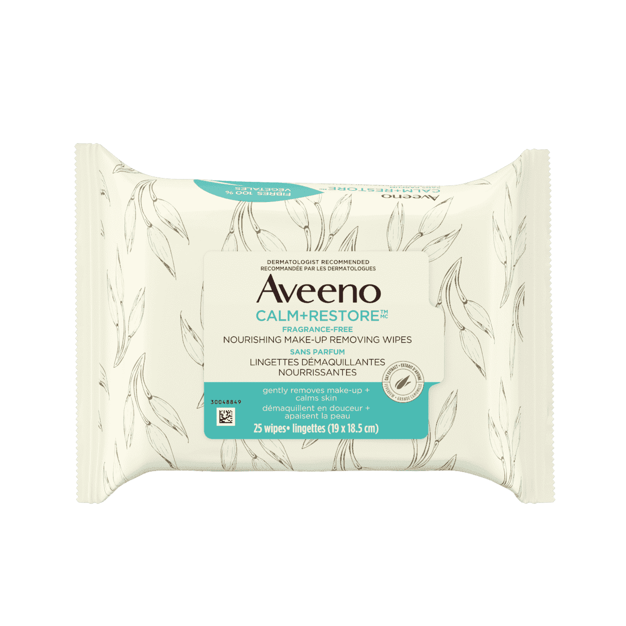 Pack of Aveeno® Calm + Restore wipe in 25ct