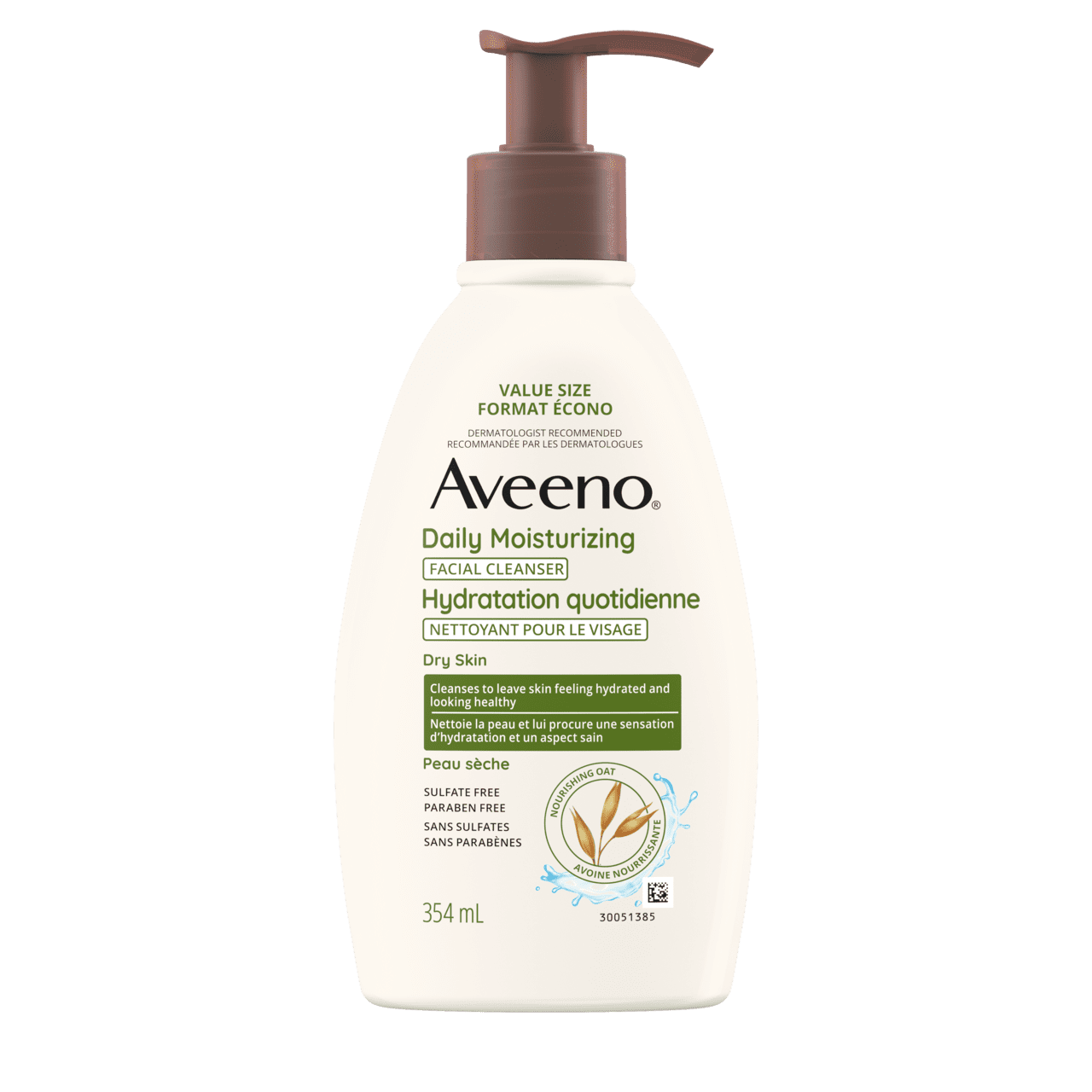 Bottle of AVEENO® Daily Moisturizing Facial Cleanser in 354 mL
