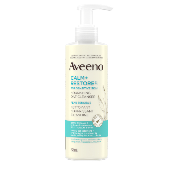 AVEENO® CALM + RESTORE Nourishing Oat Cleanser For Sensitive Skin, 232ml pump bottle