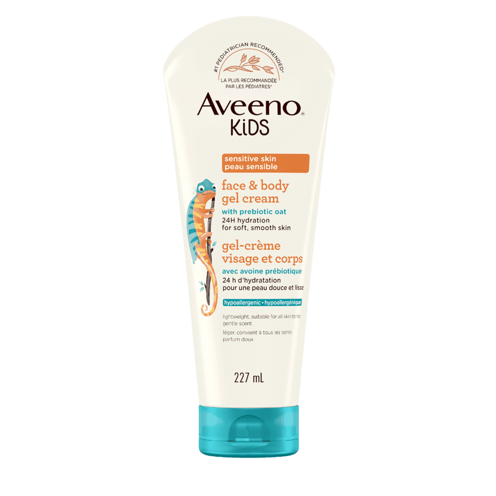 Aveeno® Kids Sensitive Skin Face &amp; Body Gel Cream tube, 227mL