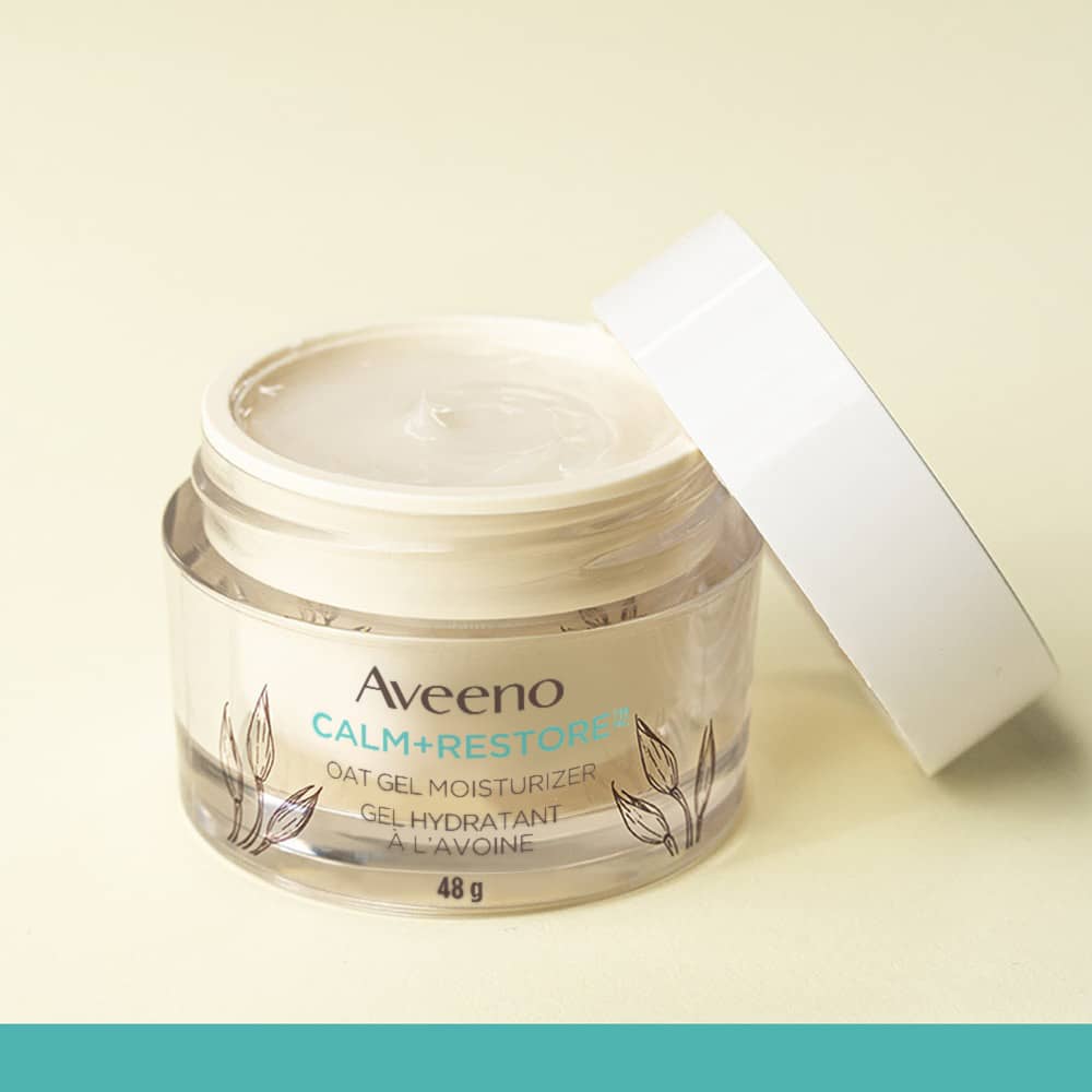 AVEENO® Calm + Restore Sensitive Skin Oat Gel Moisturizer Open