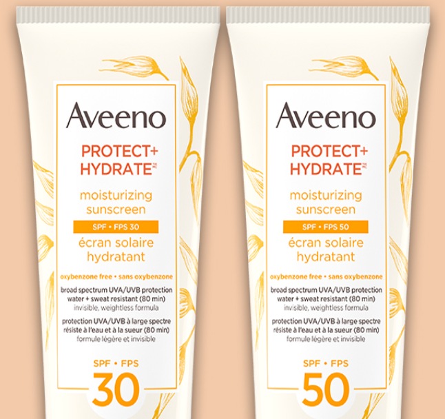 aveeno sunscreen products lineup