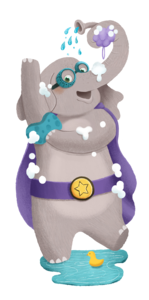 Aveeno Kids' Care Crew character called Sage the Elephant